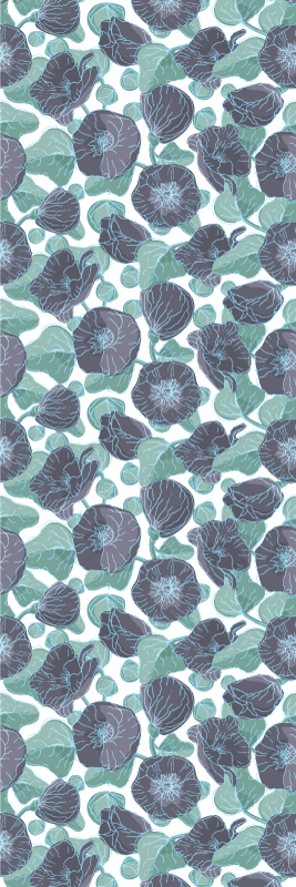 Nature vinyl rug mallow blossoms - TenStickers