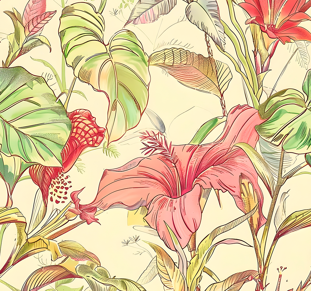 Nature vinyl rug english floral design - TenStickers