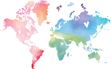World map vinyl rug watercolor texture colorful - TenStickers
