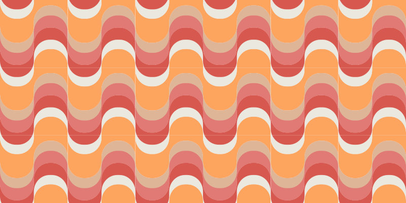 Vintage vinyl rug 70s retro waves design - TenStickers