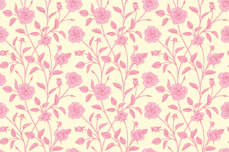 Vintage vinyl rug with small roses on pink background - TenStickers