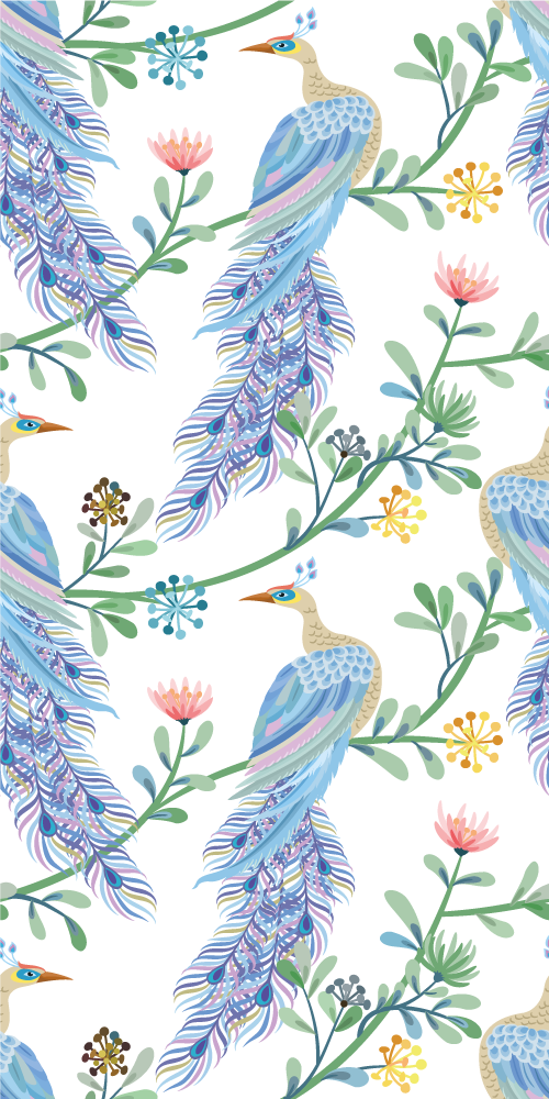 Birds in paradise animal vinyl rug - TenStickers