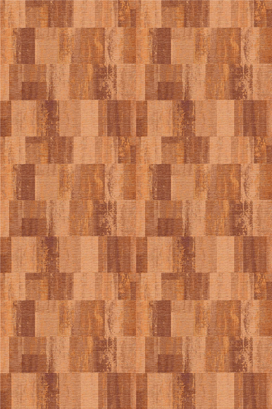 Textured vinyl rug in terracotta squares pattern - TenStickers