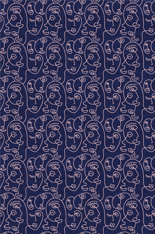 Textured vinyl rug abstract blue women design - TenStickers