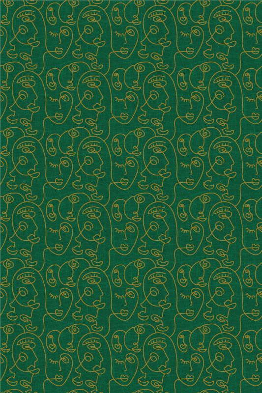 Textured vinyl rug abstract green women design - TenStickers