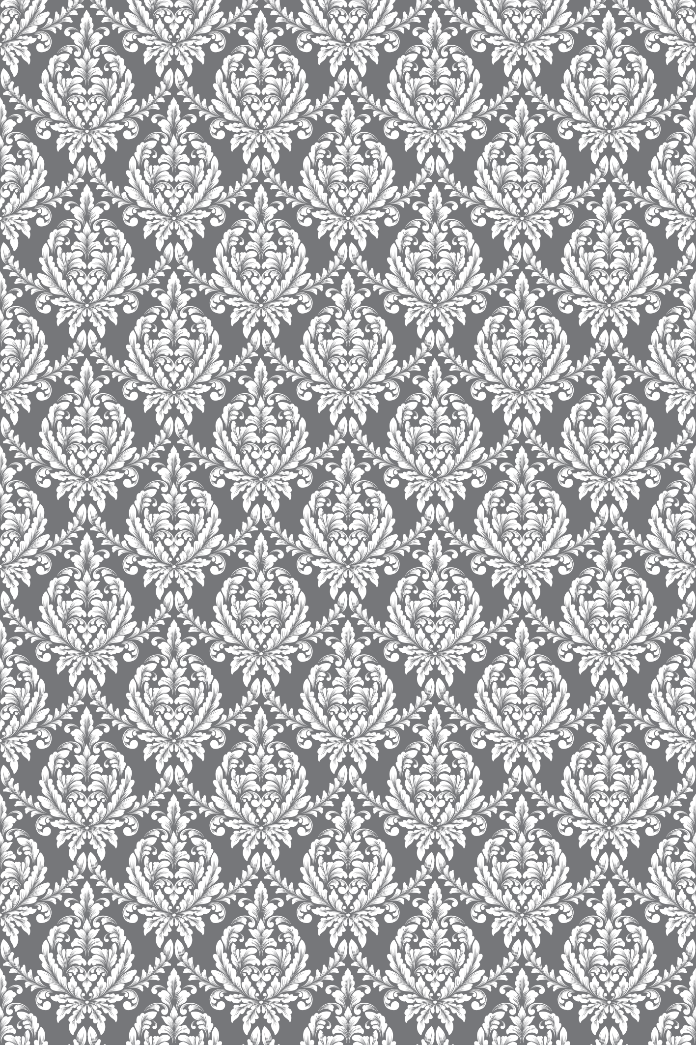 Textured vinyl rug in grey damask pattern - TenStickers