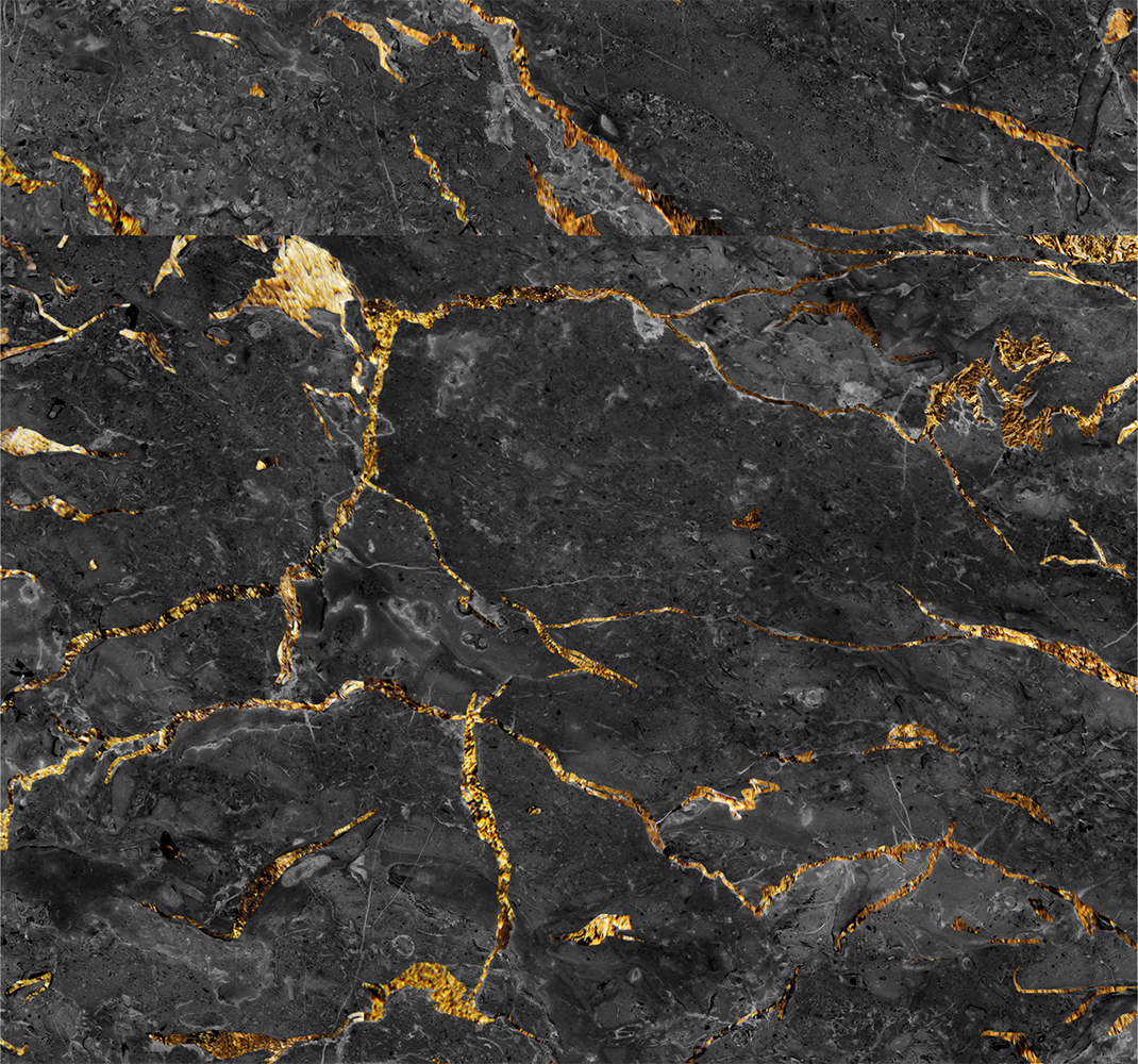 Textured vinyl rug black gold marble design - TenStickers