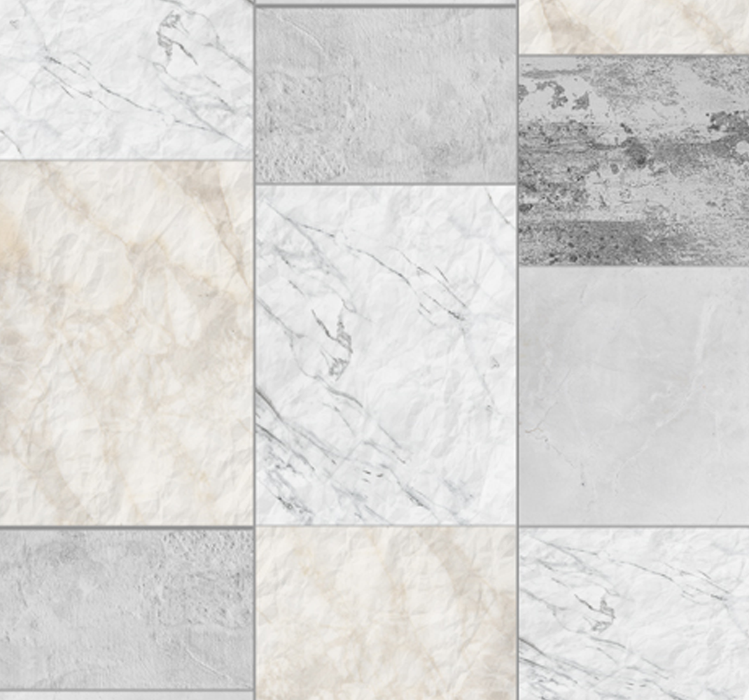 Textured vinyl rug with tile squares design - TenStickers