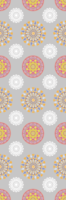 Vintage vinyl rug bright mandala circles - TenStickers