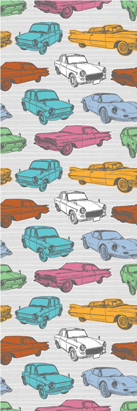 Vintage vinyl rug colorful classic cars design - TenStickers