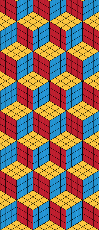 Vintage vinyl rug rubik's cube classic design - TenStickers