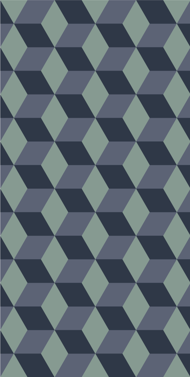 Vintage vinyl rug with retro blue cube pattern - TenStickers