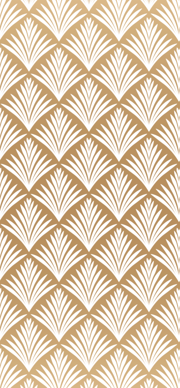Vintage vinyl rug with gold leaf art decor design - TenStickers