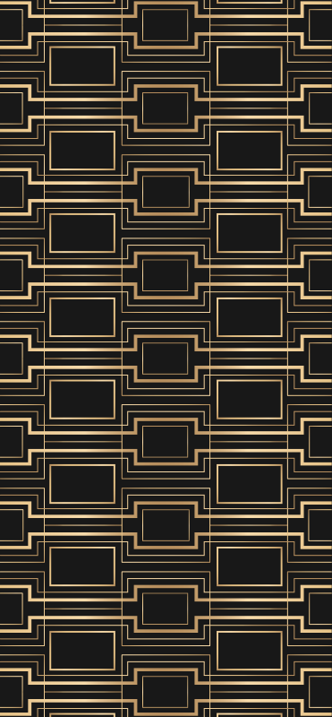 Vintage vinyl rug with gold frame art design - TenStickers