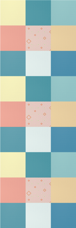 Vintage vinyl rug in vibrant patchwork design - TenStickers
