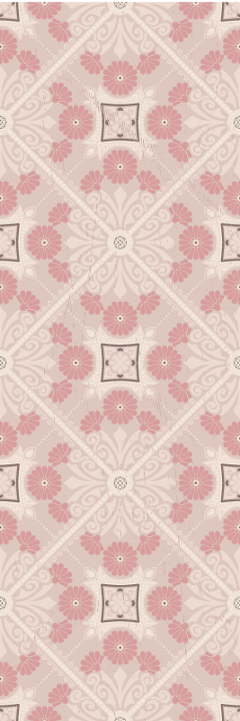 Vintage vinyl rug in pastel vintage style pattern - TenStickers