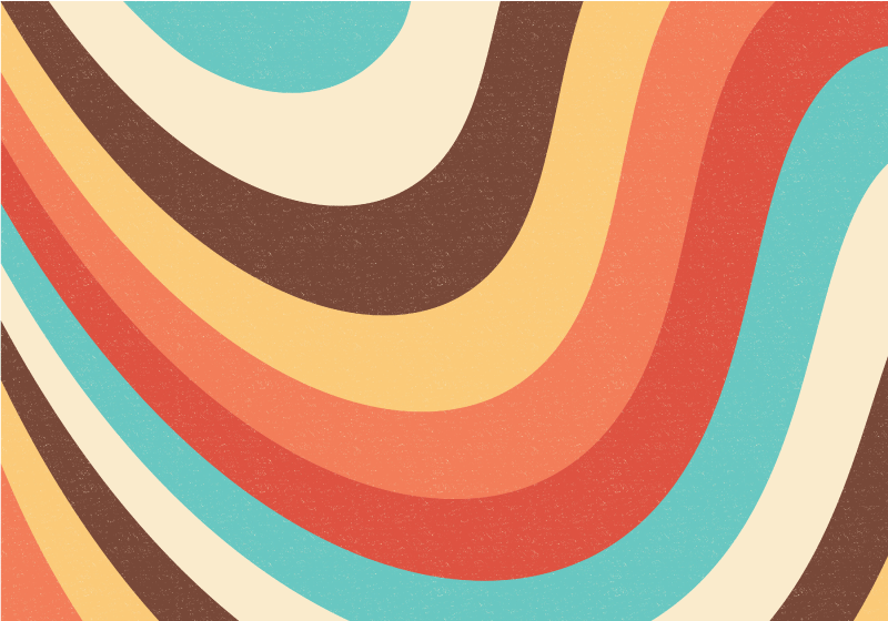 Vintage vinyl rug with a whimsical groovy design - TenStickers