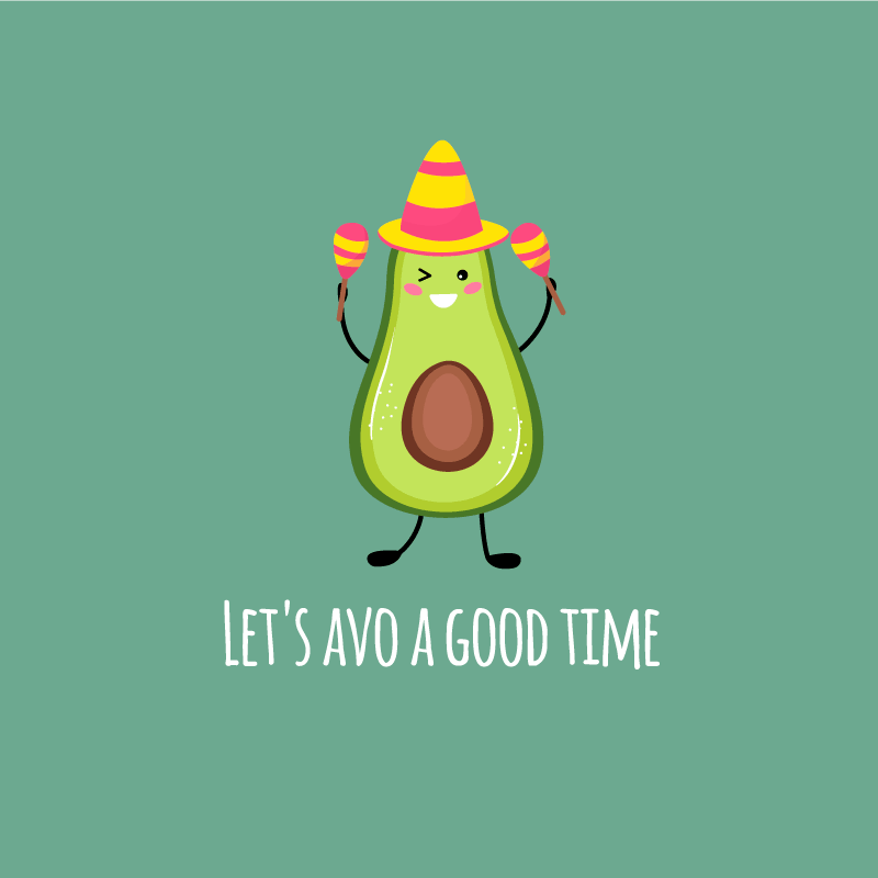 Custom vinyl rug with a funny avocado quote - TenStickers