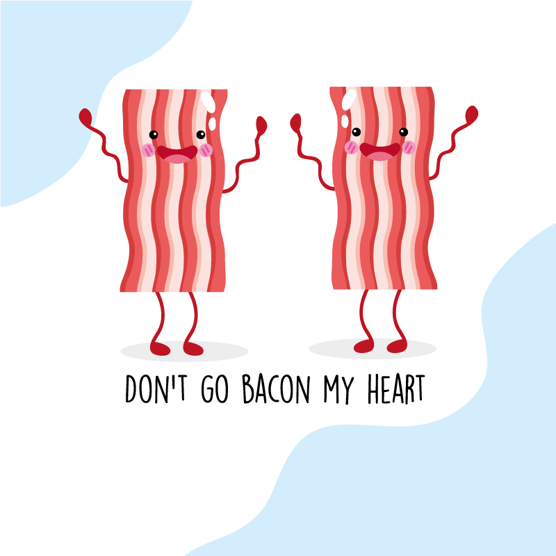 Custom vinyl rug with a funny bacon quote - TenStickers