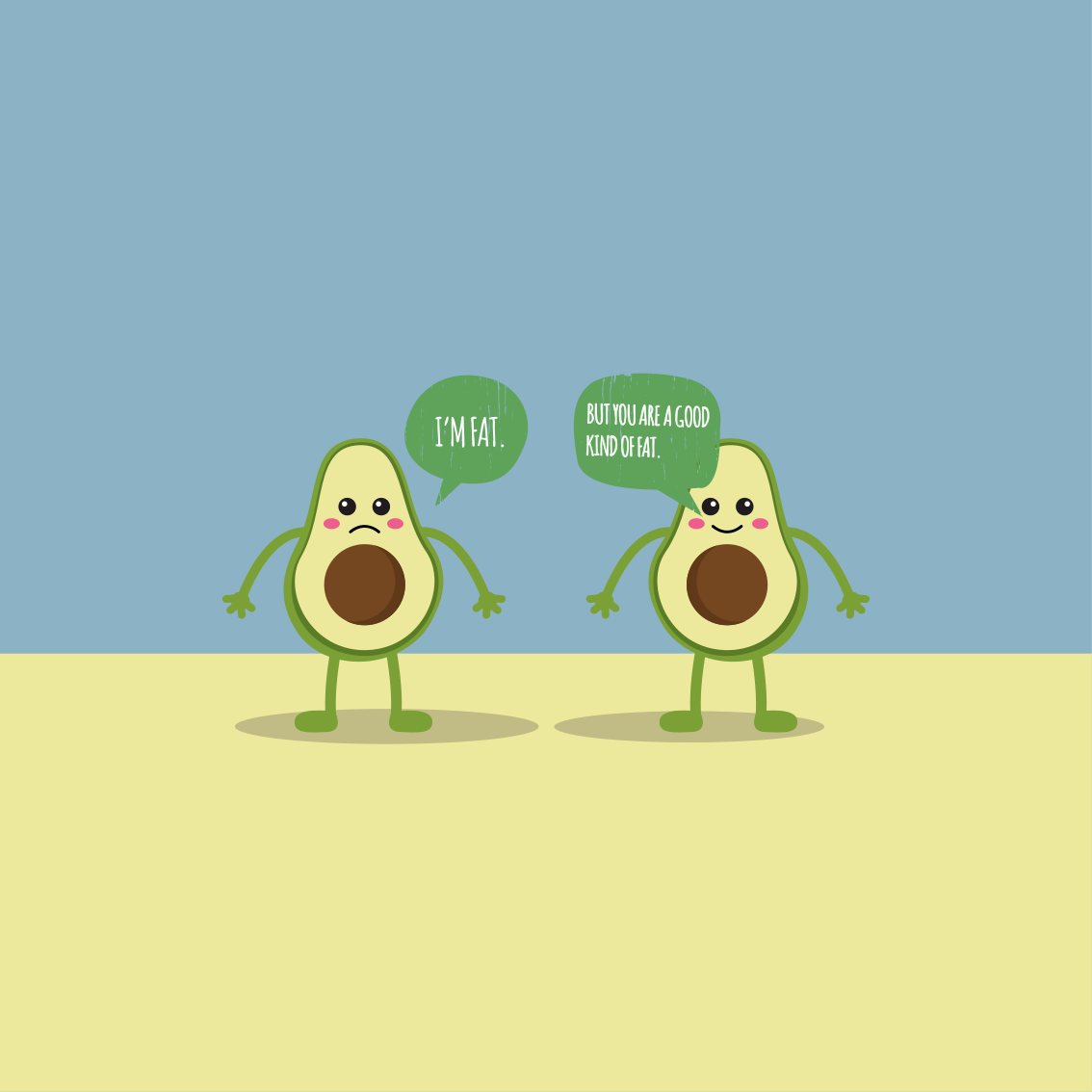 Custom vinyl rug avocado is the good fat - TenStickers