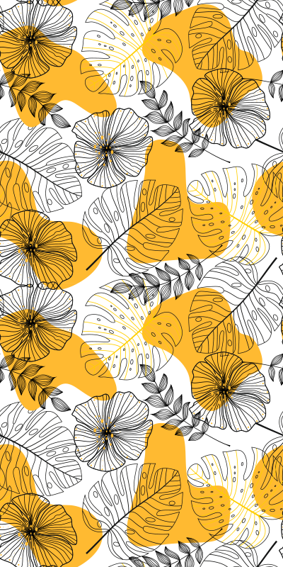 Textured vinyl rug with floral design pattern - TenStickers