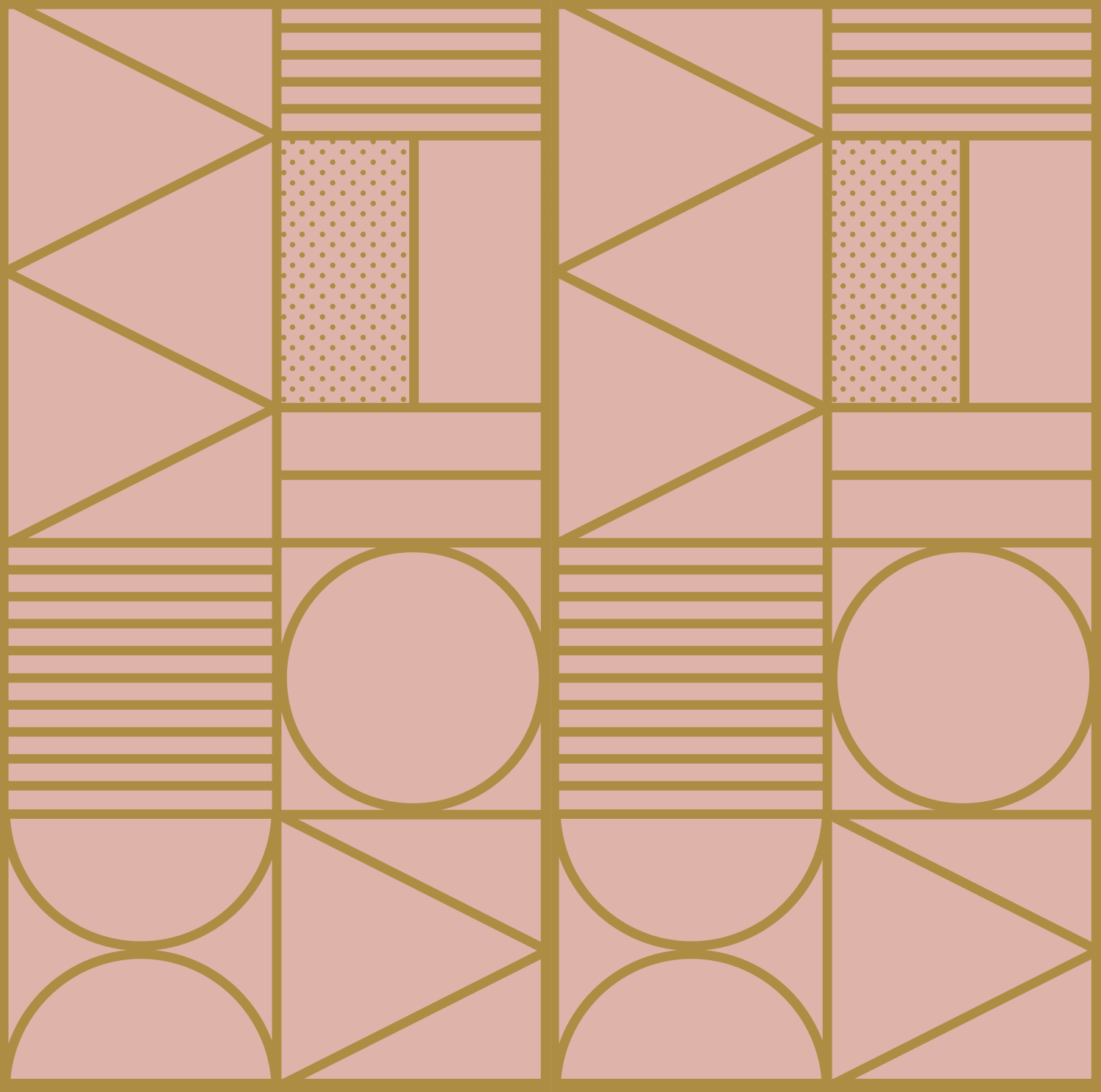 Textured vinyl rug in gold and pink blocks - TenStickers