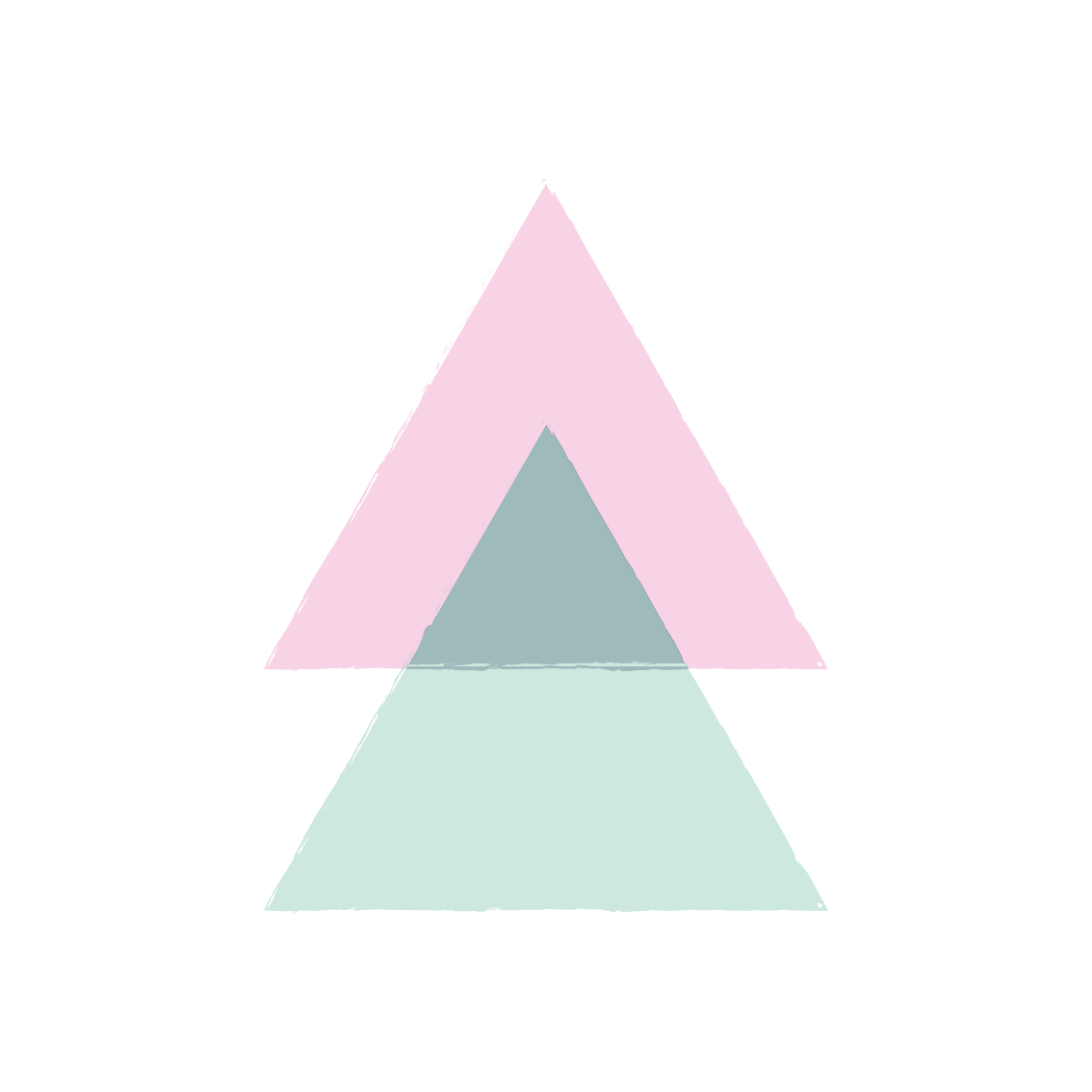 Geometric vinyl rug in blue and pink triangles - TenStickers