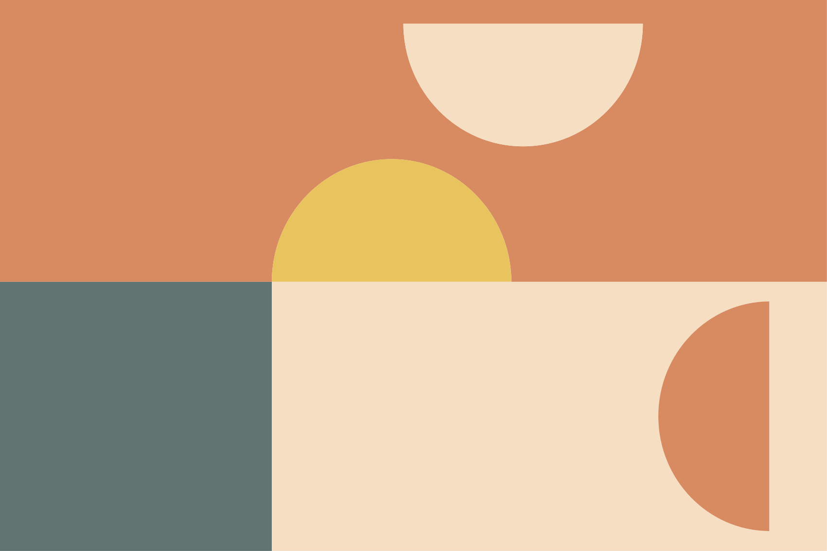 Geometric vinyl rug featuring semi-circles and rectangles - TenStickers