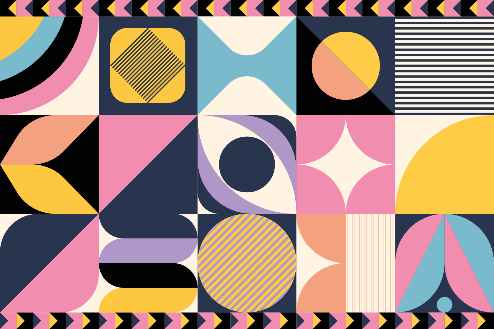Geometric vinyl rug multi-figure geometric art - TenStickers