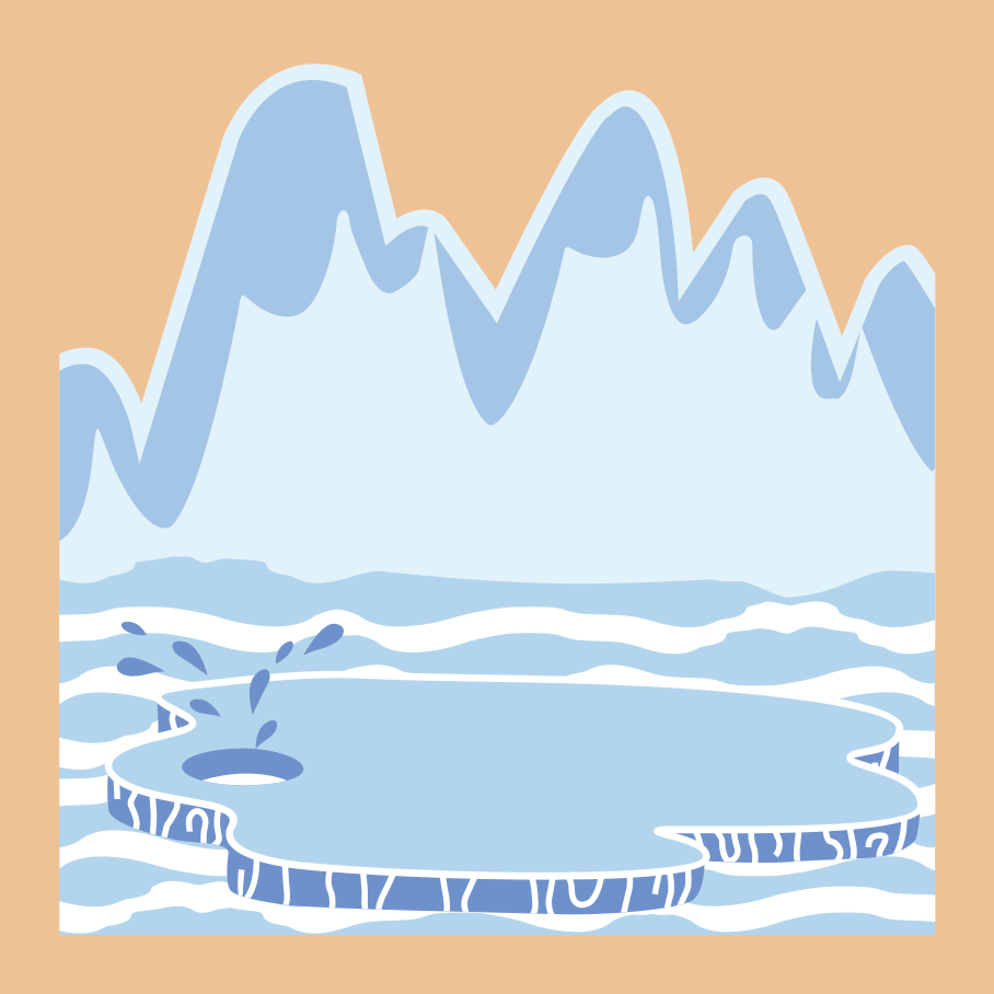 Kids vinyl rug blue ice mountains design - TenStickers