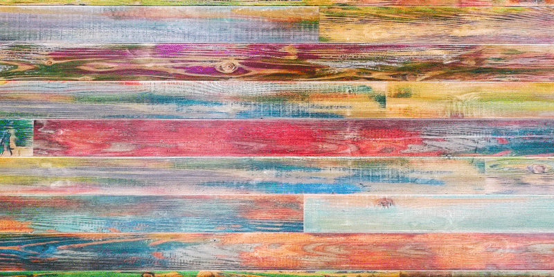Entrance hall vinyl rug with varied wood tones - TenStickers