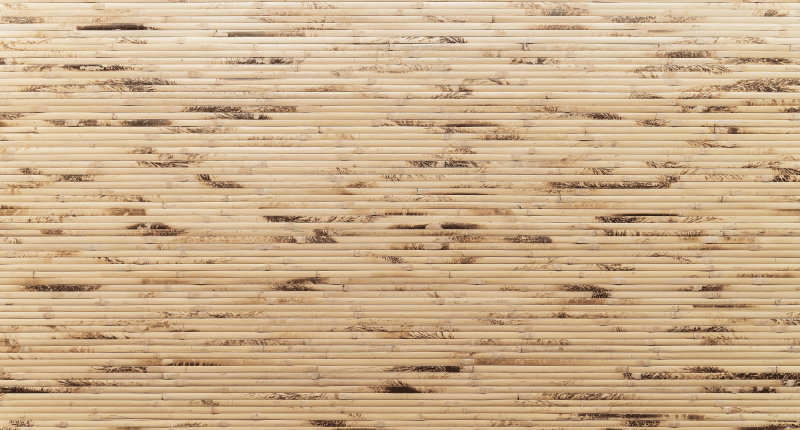 Entrance hall vinyl rug with horizontal light brown slats - TenStickers