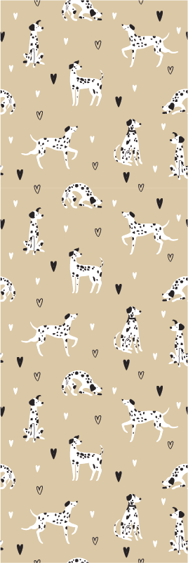 Living room vinyl rug with beige dog pattern - TenStickers