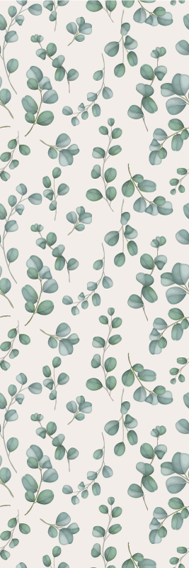 Living room vinyl rug with watercolor leaves beige - TenStickers