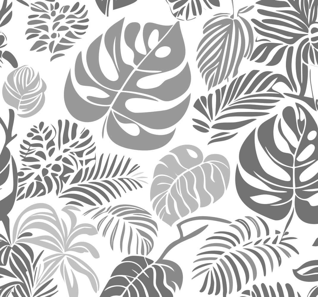 Gray vinyl rug with monstera leaves design - TenStickers