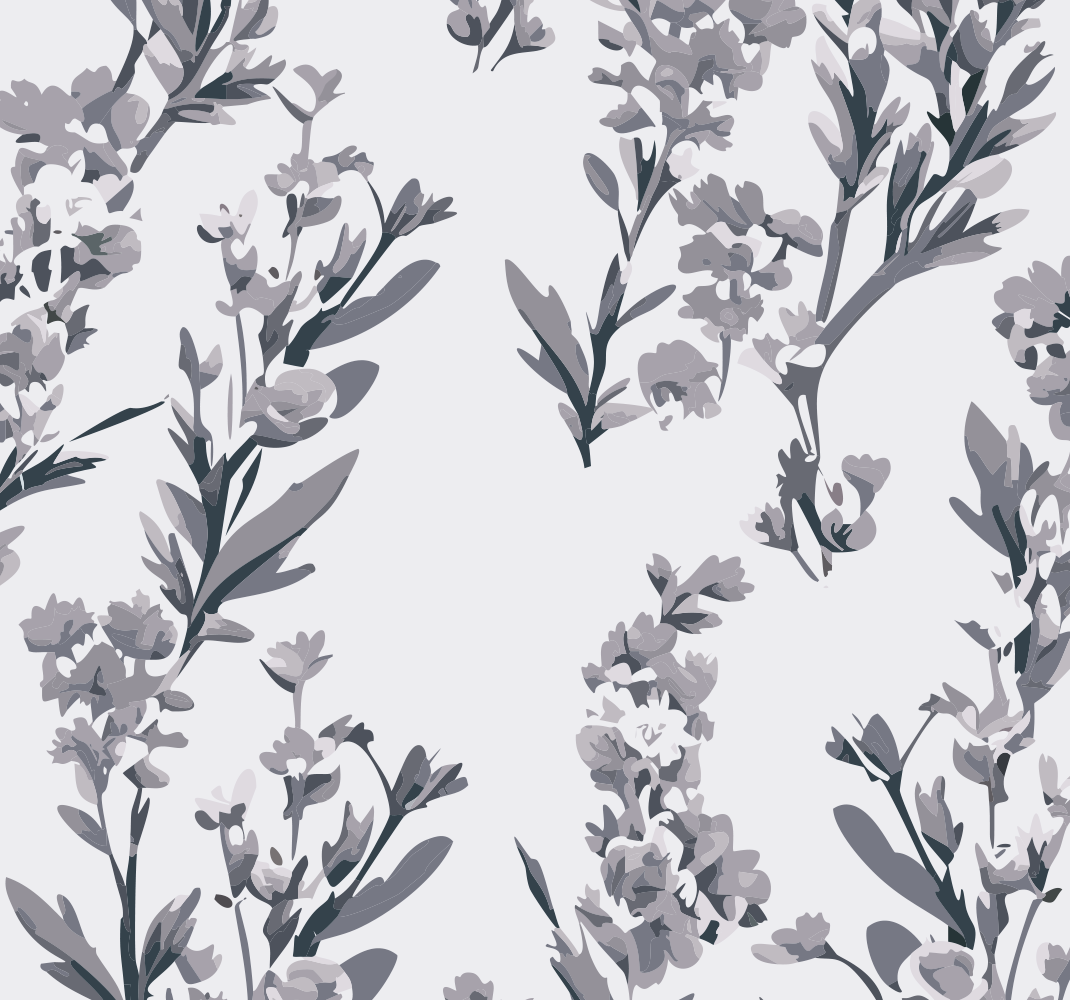 Gray vinyl rug with floral pattern - TenStickers