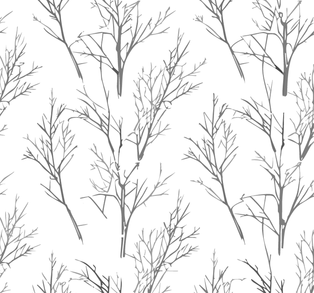 Gray vinyl rug with slender branches design - TenStickers