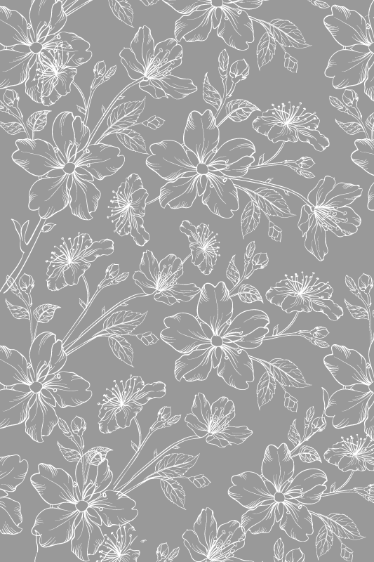 Gray vinyl rug with grey pattern - TenStickers