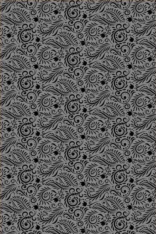 Gray vinyl rug with decorative swirl patterns - TenStickers