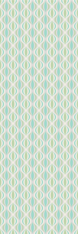 Hallway vinyl rug in light-colored 70s pattern - TenStickers