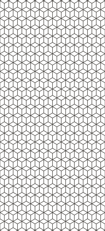 Hallway vinyl rug with nordic style border cubes - TenStickers