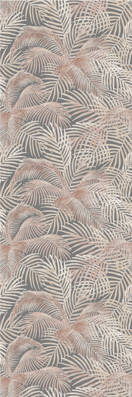 Hallway vinyl rug palm leaves outline design - TenStickers