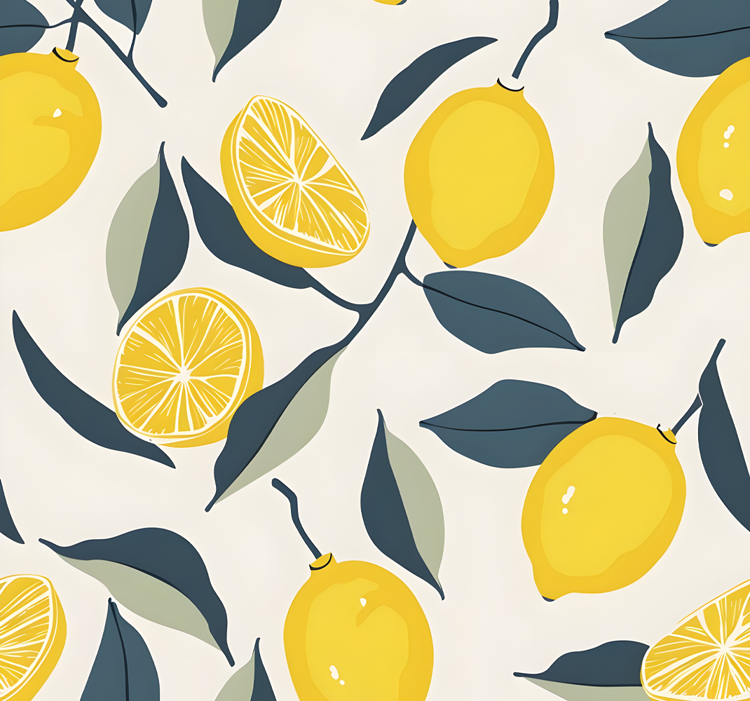 Yellow vinyl rug with lemon design - TenStickers