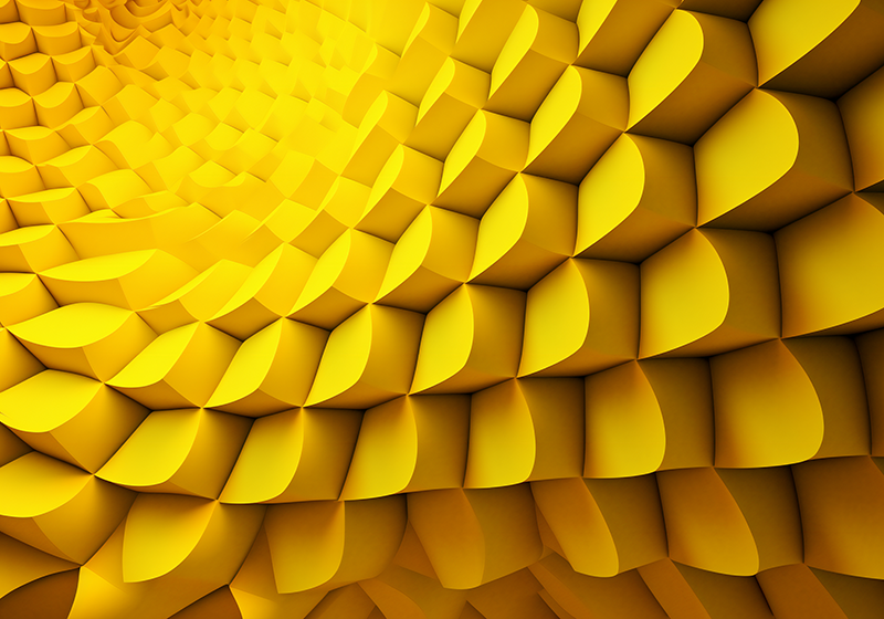 Yellow vinyl rug with futuristic design - TenStickers