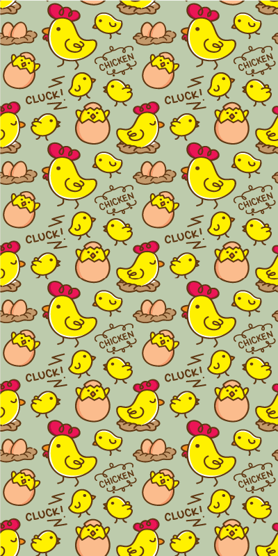 Yellow vinyl rug with adorable chicken egg design - TenStickers