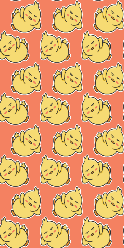 Yellow vinyl rug with cute chick pattern design - TenStickers