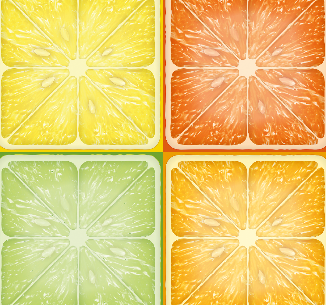 Yellow vinyl rug in vibrant citrus design - TenStickers
