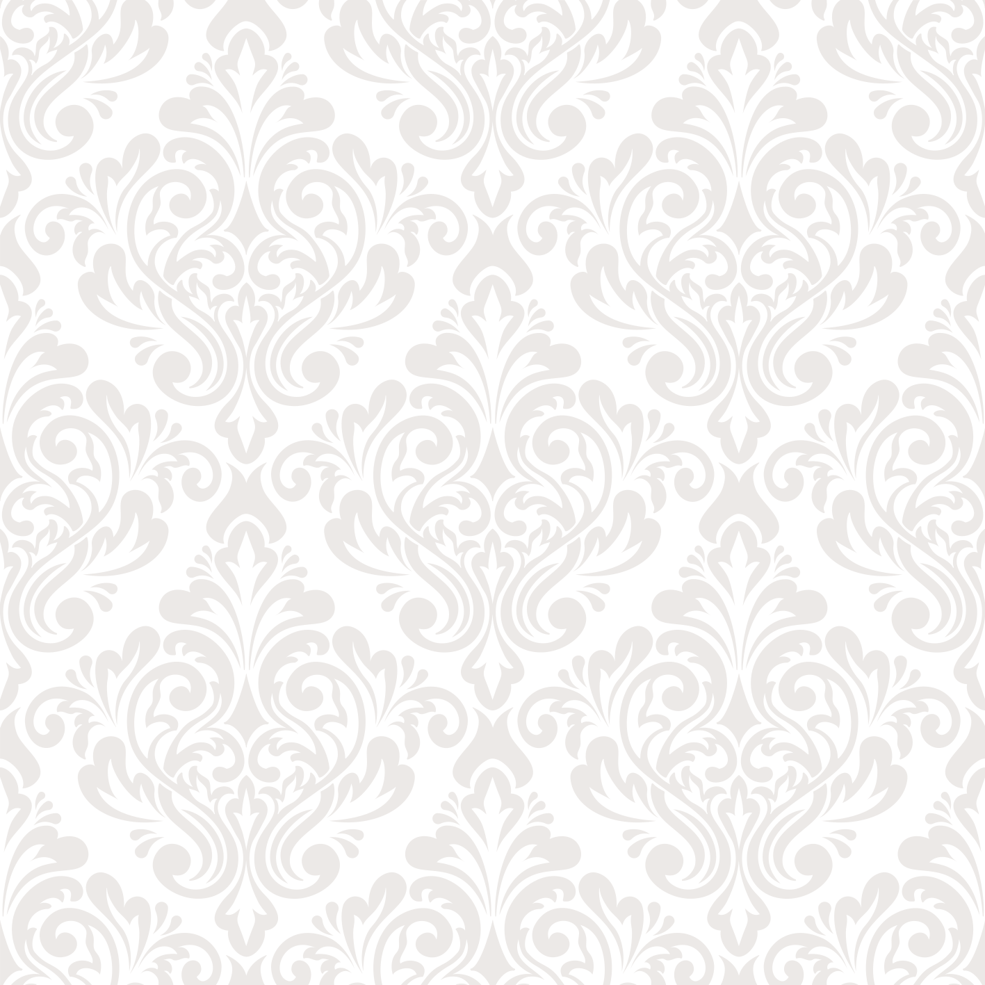 White vinyl rug in white damask design - TenStickers