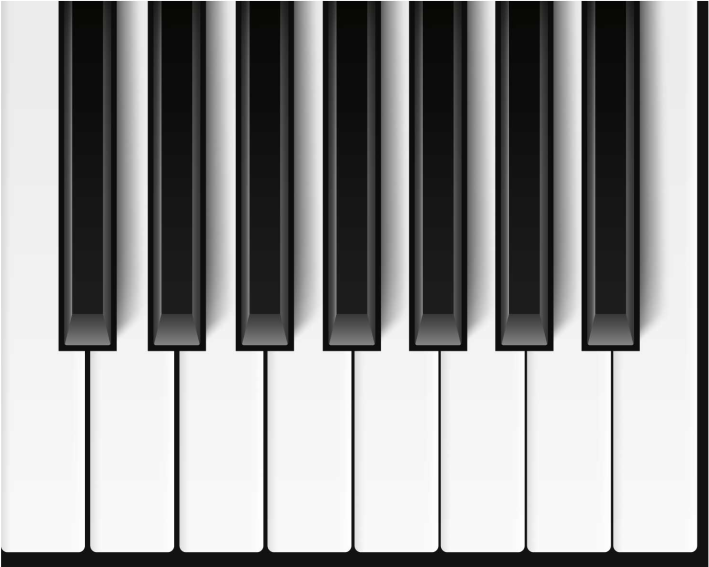 White vinyl rug in piano keys design - TenStickers