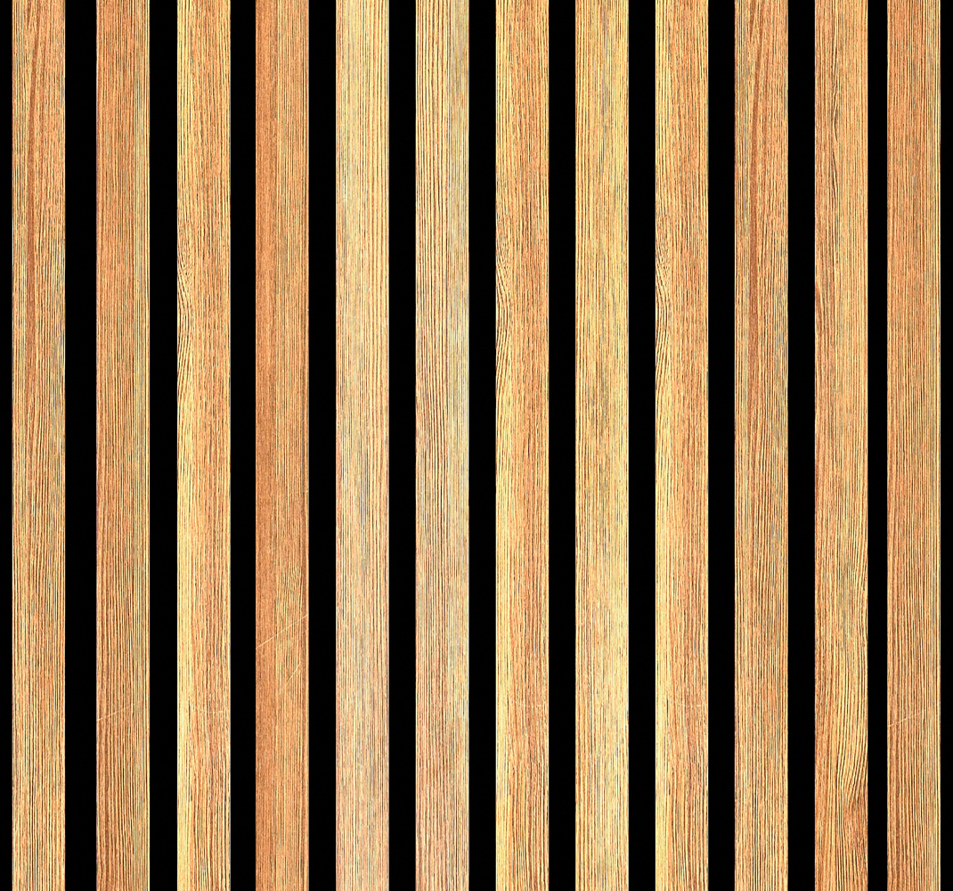 Brown vinyl rug with teak wood slats - TenStickers